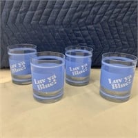 Vintage Houston Oilers Luv ya Blue! Set of 4 Drink