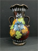 Red Painted Vase Marked Italy