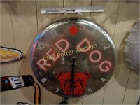 Red Dog Beer Lighted Bar Clock