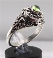 Poison Ring Size 9 Sterling Silver Peridot
