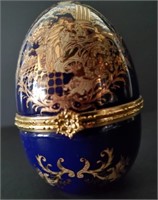 Limoges Blue & Gold Egg Keeper