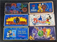 6 Walt DIsney License Plates Mickey Mouse Annivers