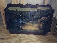 Large Lacquered Wood Picture 1970's