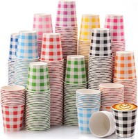 500 Pack 8 oz Disposable Plaid Cups