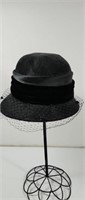 Vintage  Plaza Suite By Betmar Black Cloche Hat