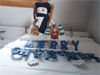 Wooden Christmas Decor and a cute snowman