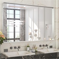 TETOTE 48x30 Silver Vanity Mirror  Brushed Nickel