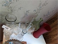 Assorted Glass Vases & Other