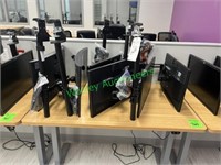 (6) Assorted Computer Monitors on Deskmounts