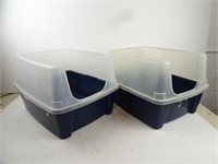Lot of 2 Covered Litterboxes