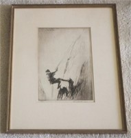 Framed Signed Etching by Levon West