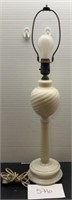 24" milk glass swirl designed lamp
