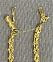 14k Gold Rope 18.5" Necklace 9.1 Dwt
