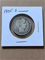 1905 S Barber Quarter Key Date