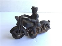 Antique Cast Iron Motorcycle w/ Rider