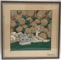 Grant Gaither Cheetah Painting with Flowers