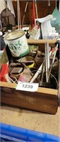 Wooden Crate with Misc. Tools