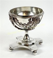 ANTIQUE SILVERPLATE BOWL IN SWAG STAND
