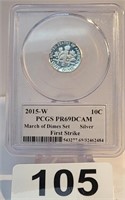 PCGS PR69 DCAM 2015-W Silver March of Dime