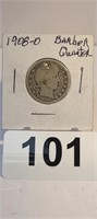 1908-O Barber Quarter