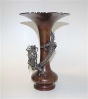 19th century Japanese Meiji period bronze vase