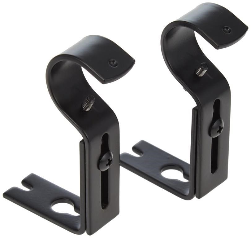 Basics Adjustable Curtain Rod Wall Bracket Hooks,