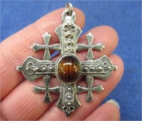sterling jerusalem jordan cross pendant