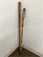 2 BAMBOO WALKING STICKS