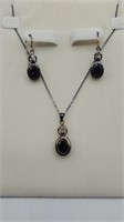 Cold Water Creek Sterling Necklace & Earring Set