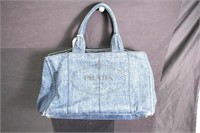 Prada Blue Denim Canapa Tote Bag