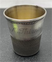 Sterling Silver Thimble shot cup, 36g