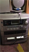 GPX bookshelf stereo with five disc cd changer