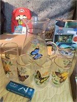 Beautiful butterfly lemonade pitcher and 6
