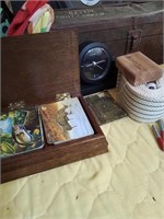 Small group playing cards in box clock and Other