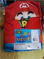 Super Mario hooded towel wrap