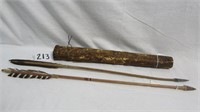 Native American Quiver and 2 Arrows