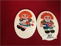 Raggedy Ann and Andy Wall Plaques
