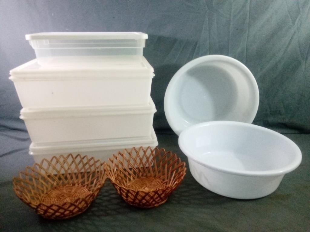 Assortment of Storage Containers Measure From