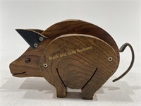 VTG Hand Made Wooden Piggy Bank