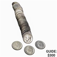 1950's-1960's BU Roosevelt Mixed Date Dime Roll