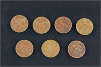 7 Pc  Assorted Chinese Bronze Coins