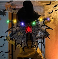 4 pcs - black Halloween Spider Costume Set LED