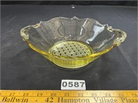 Lancaster Yellow Depression Glass Bowl