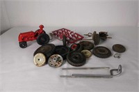 Assorted Old Toy Tractor and Implement Wheels,