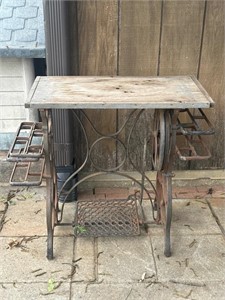 antique sewing machine base/table