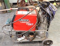 LINCOLN ELECTRIC WIRE FEED WELDER ON CART, WITH