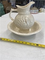 Turkey Pitcher and Bowl