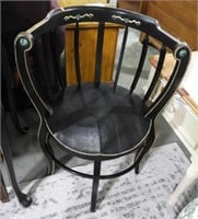 Contemporary half round chair in black lacquer