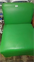 green vinyl oversized chair