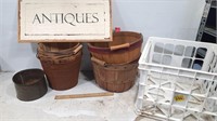 Small Baskets & Antique Sign
